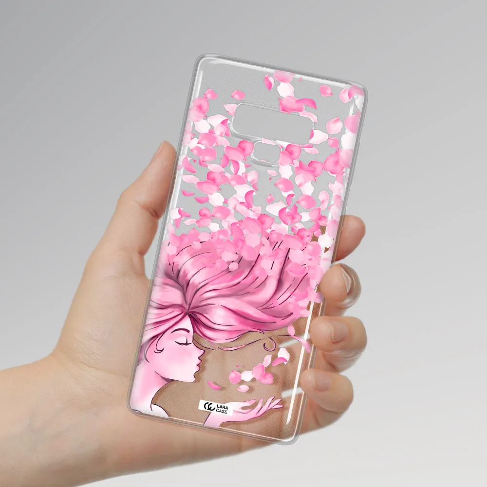 Sakura Leaves Hair Samsung Note 9 Clear TPU Case