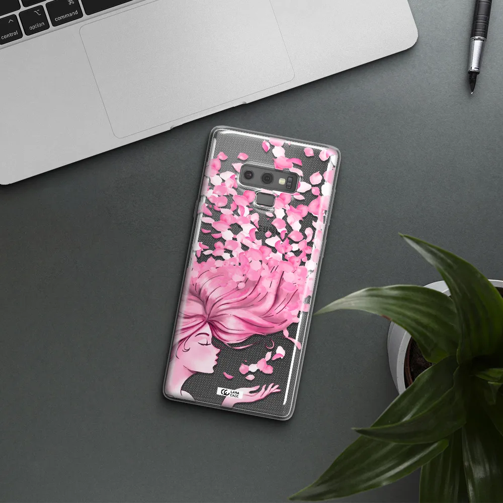 Sakura Leaves Hair Samsung Note 9 Clear TPU Case