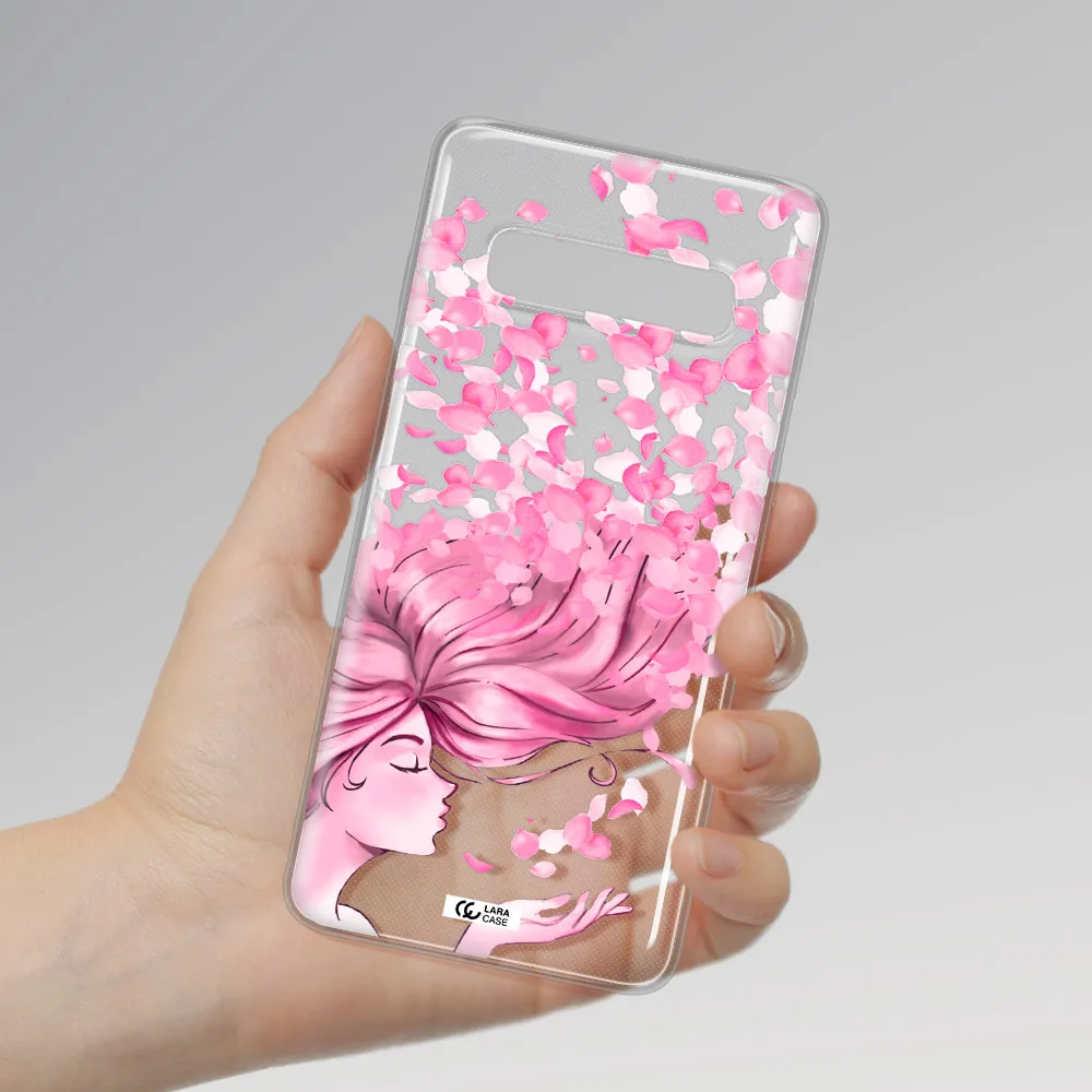 Sakura Leaves Hair Samsung S10 Plus Clear TPU Case
