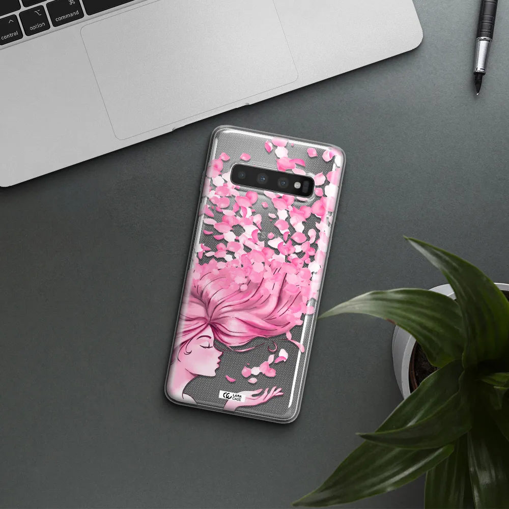 Sakura Leaves Hair Samsung S10 Plus Clear TPU Case