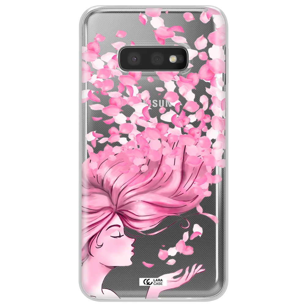 Sakura Leaves Hair Samsung S10e Clear TPU Case
