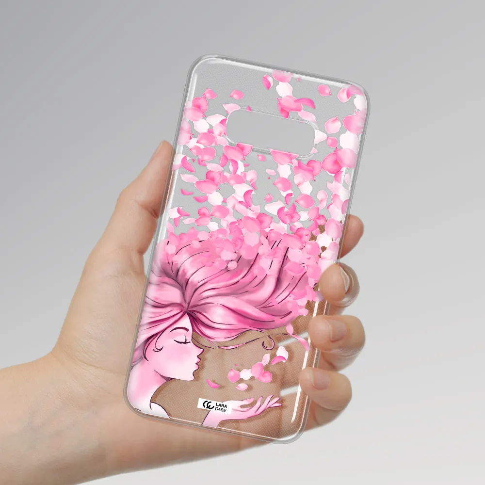 Sakura Leaves Hair Samsung S10e Clear TPU Case