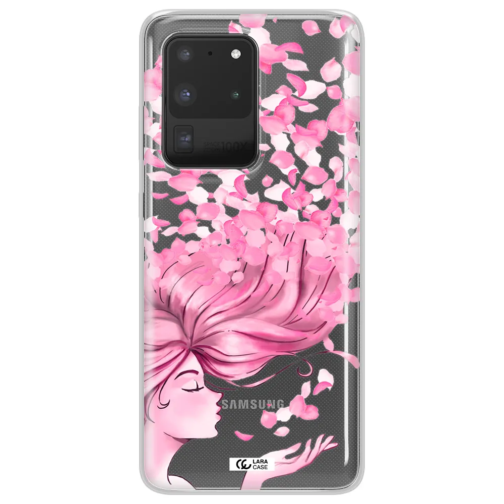 Sakura Leaves Hair Samsung S20 Ultra Clear TPU Case