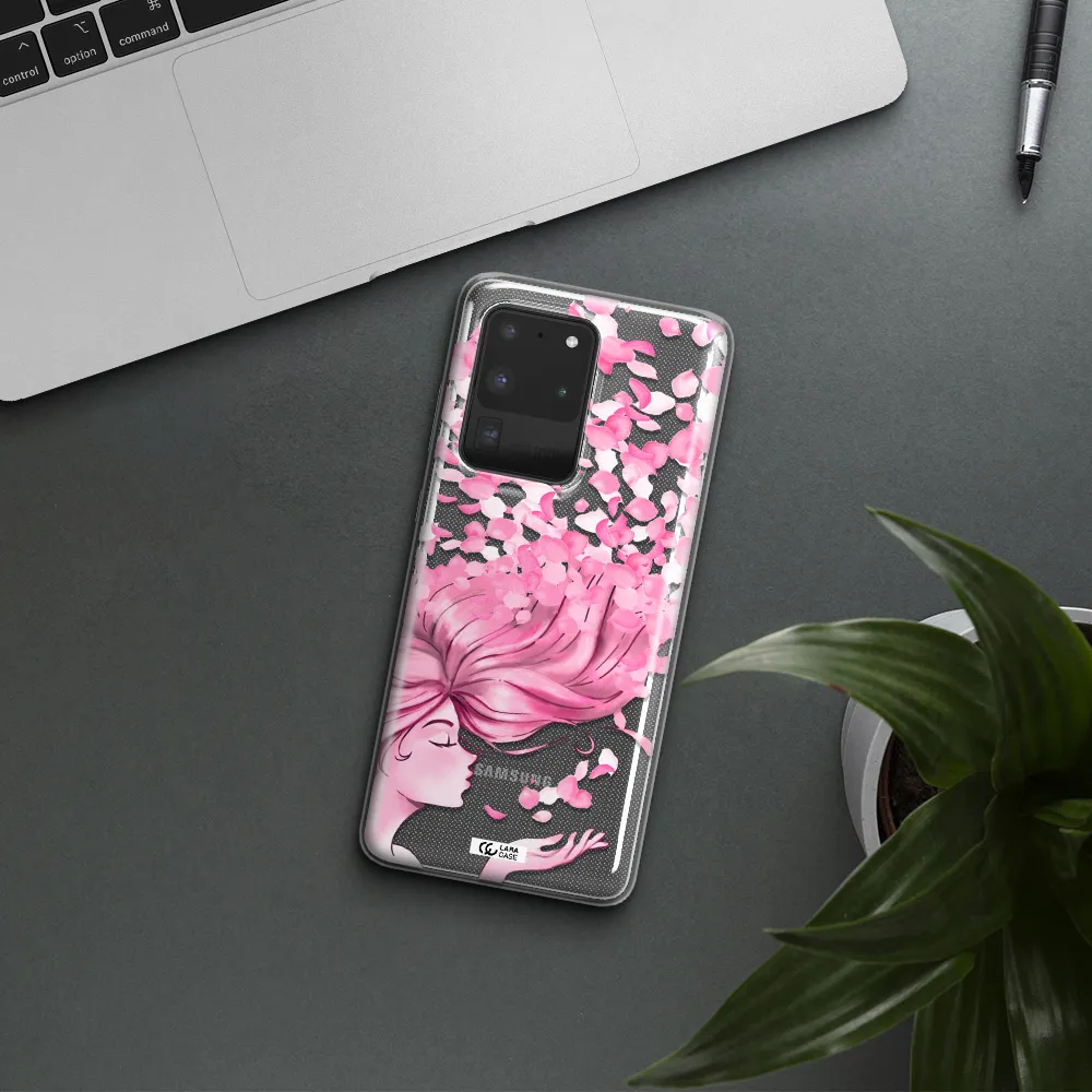 Sakura Leaves Hair Samsung S20 Ultra Clear TPU Case