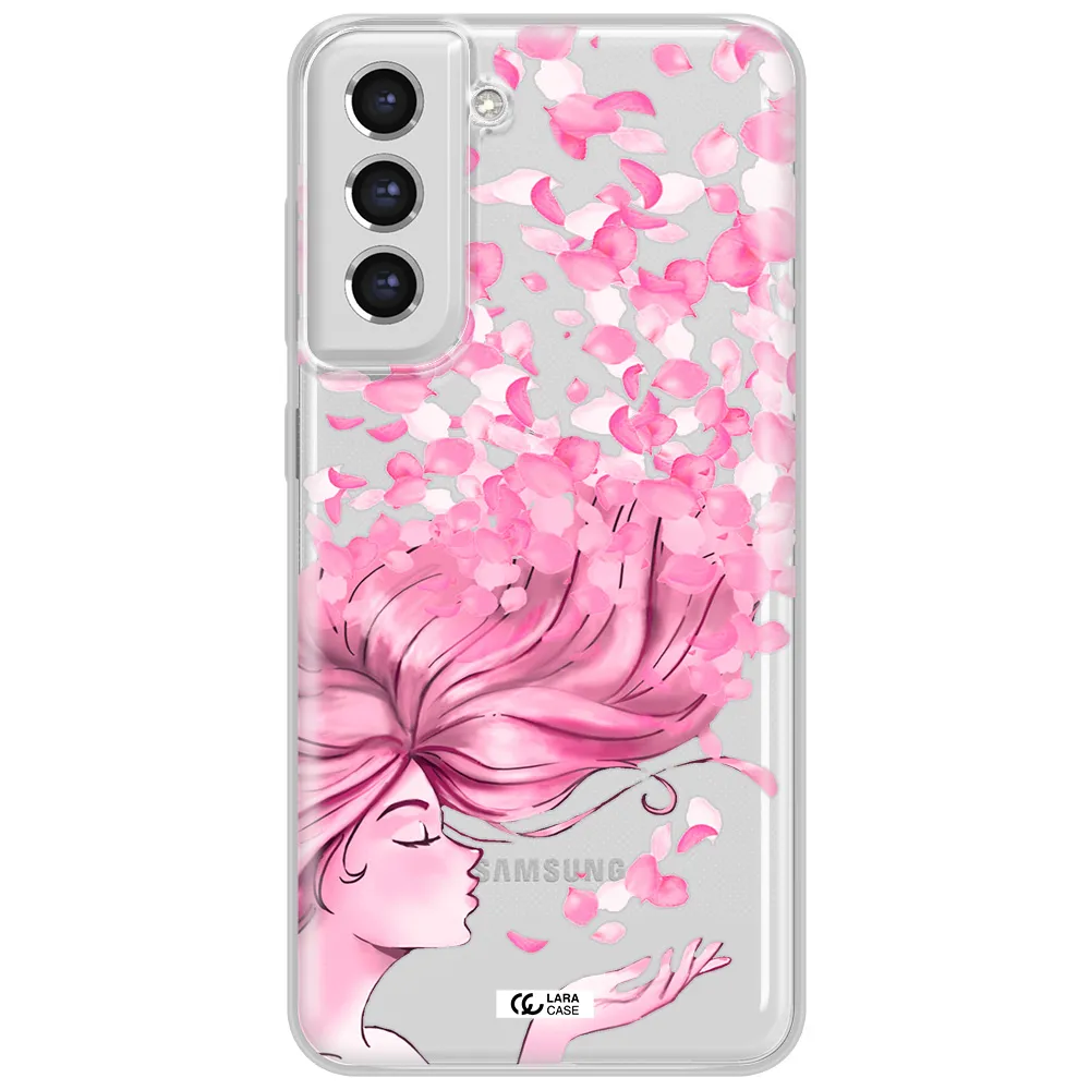 Sakura Leaves Hair Samsung S21 Fe Clear Tpu Case