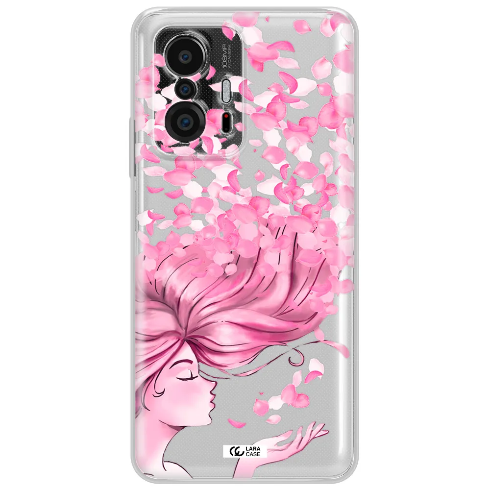 Sakura Leaves Hair Xiaomi 11T Clear Tpu Case