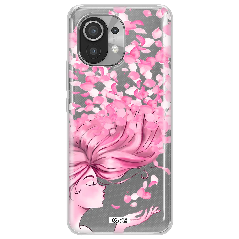 Sakura Leaves Hair Xiaomi Mi 11 Clear TPU Case