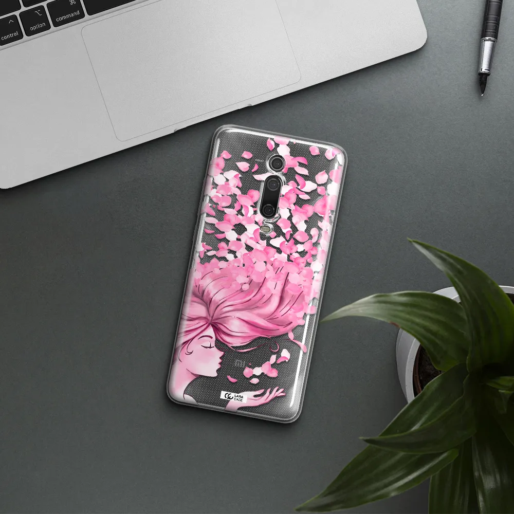 Sakura Leaves Hair Xiaomi Mi 9T Clear TPU Case