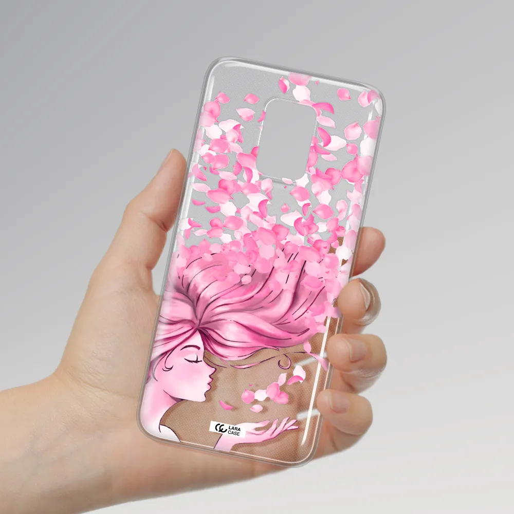 Sakura Leaves Hair Xiaomi Note 9S Clear TPU Case