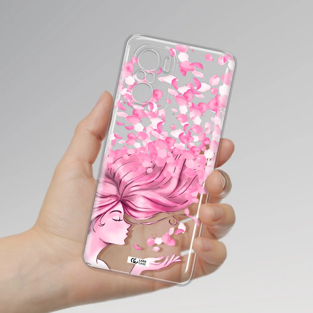 Sakura Leaves Hair Xiaomi Poco F3 Clear Tpu Case