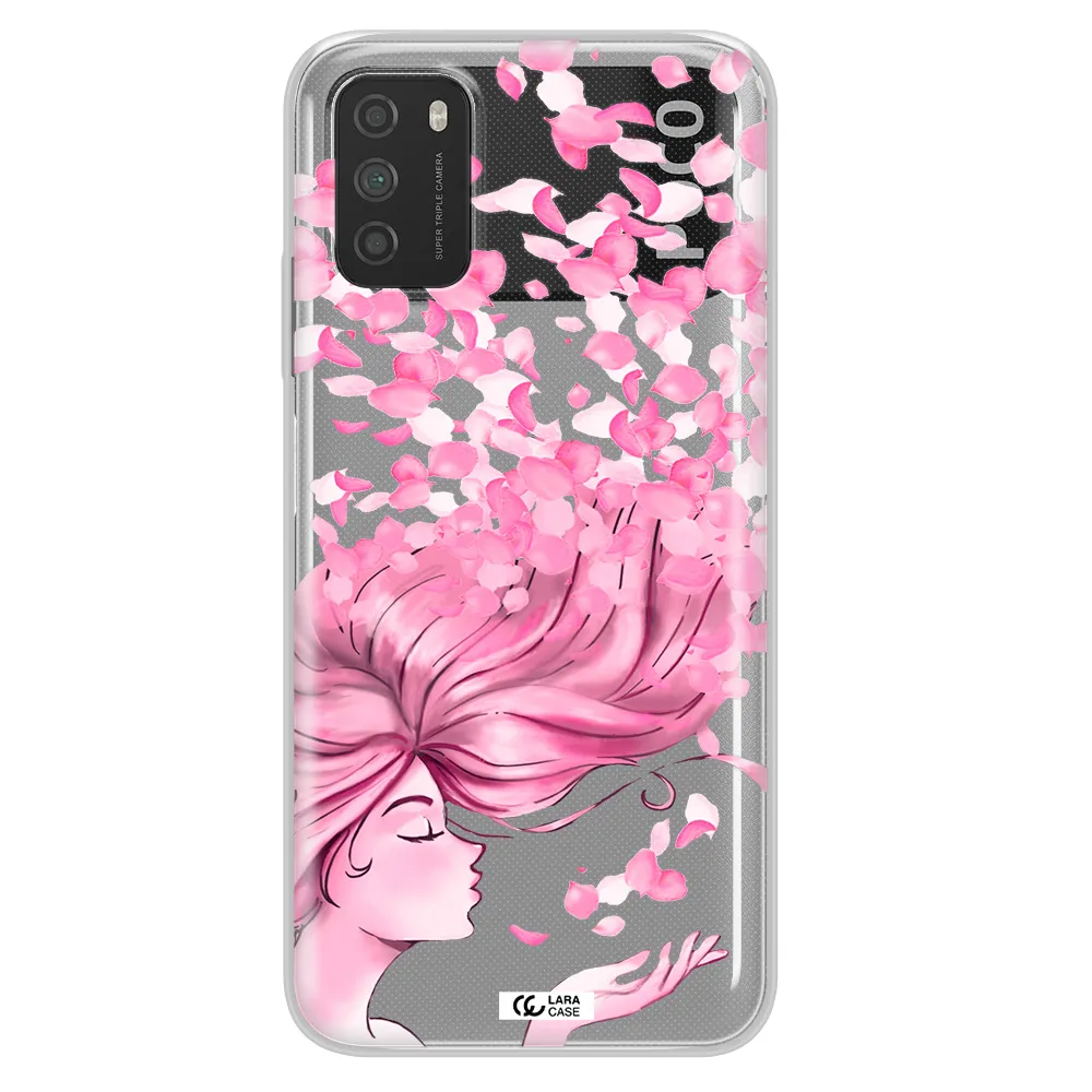 Sakura Leaves Hair Xiaomi Poco M3 Clear TPU Case