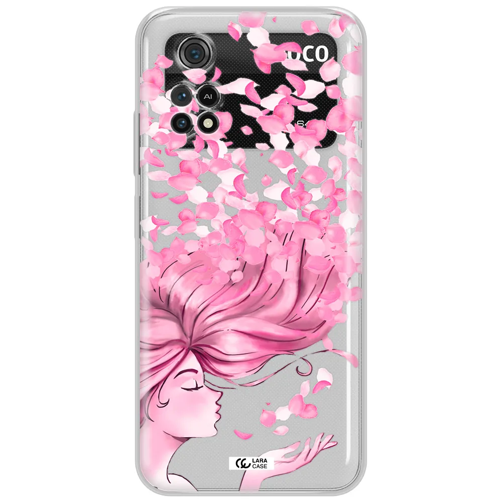 Sakura Leaves Hair Xiaomi Poco M4 Pro 4G Clear Tpu Case