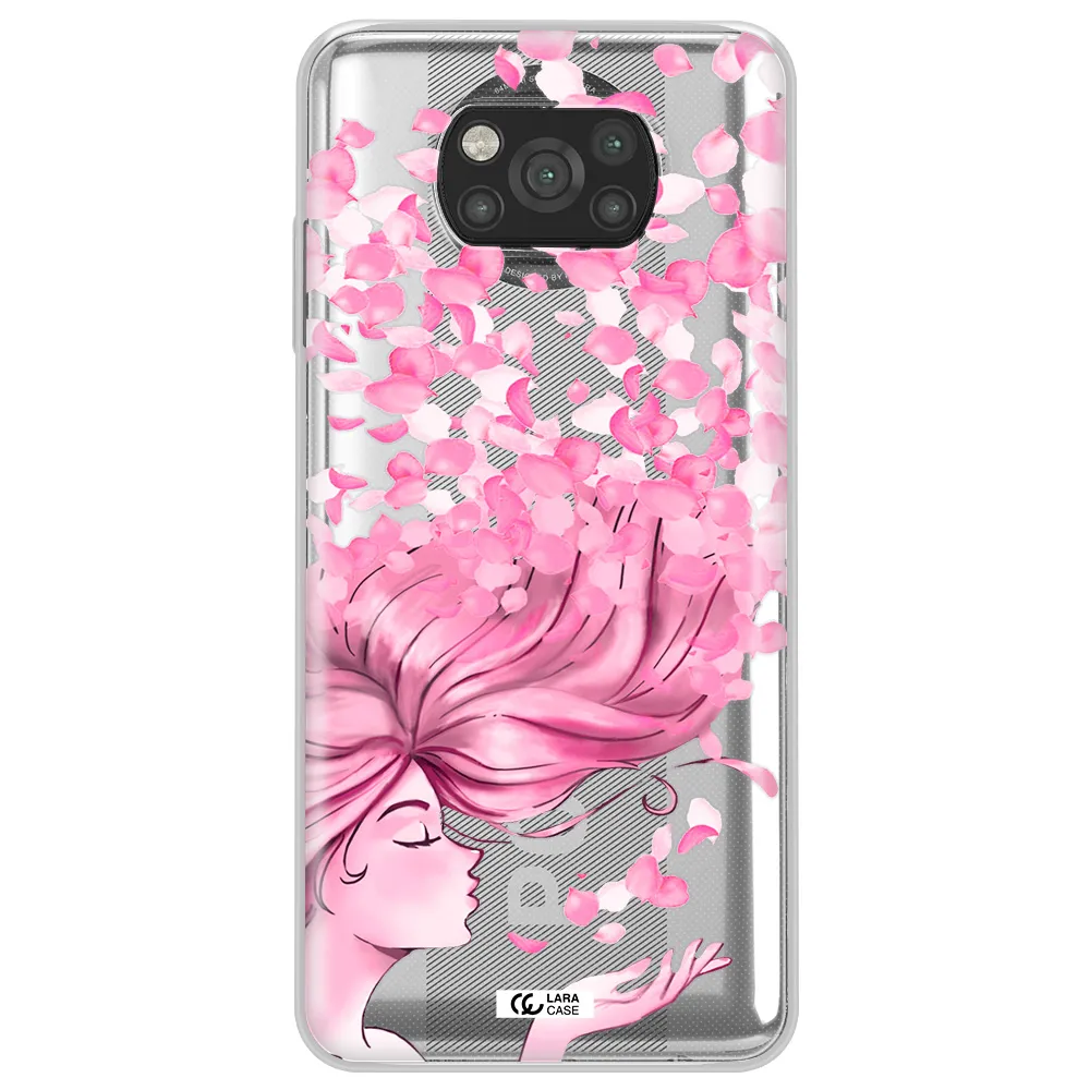 Sakura Leaves Hair Xiaomi Poco X3 Clear TPU Case