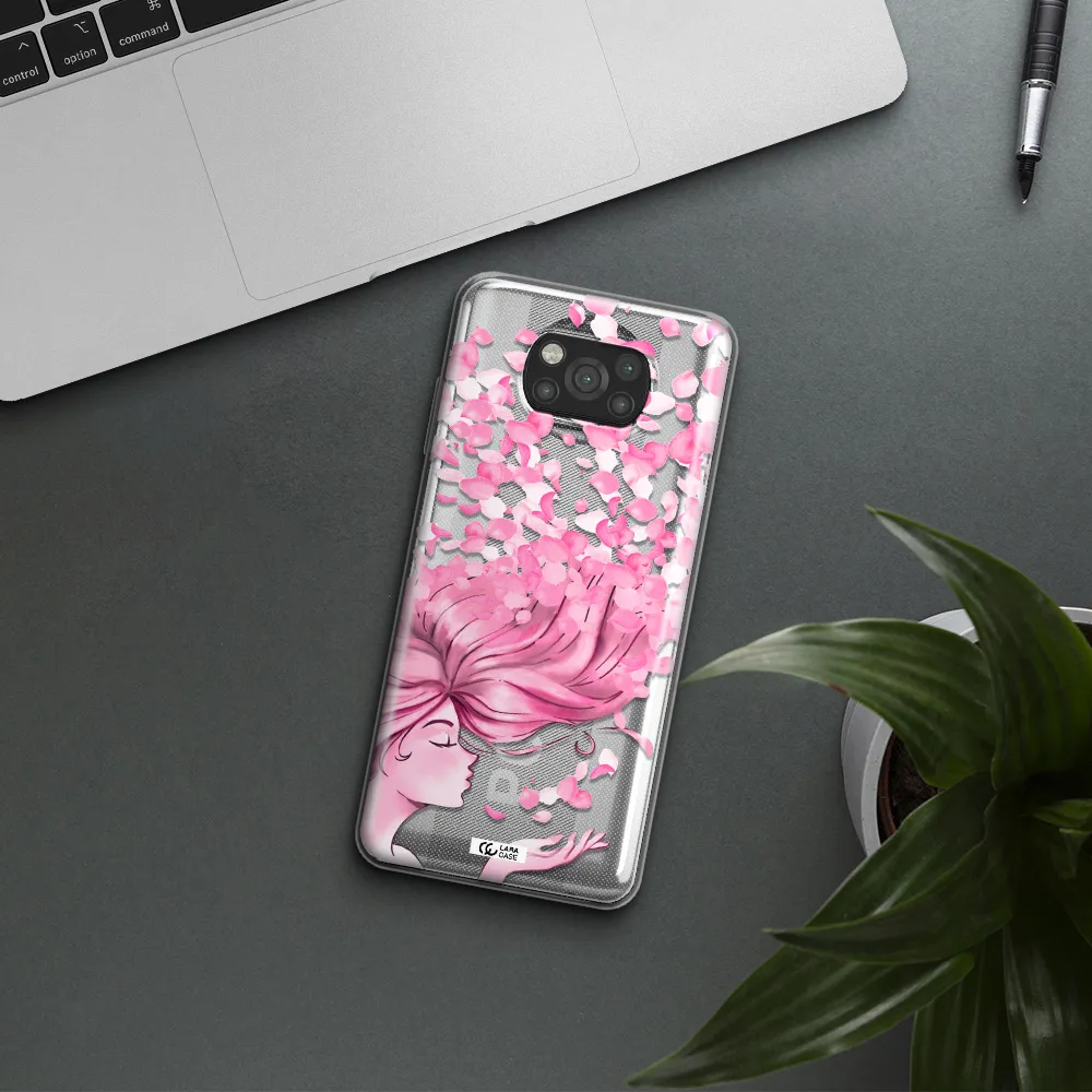 Sakura Leaves Hair Xiaomi Poco X3 Clear TPU Case