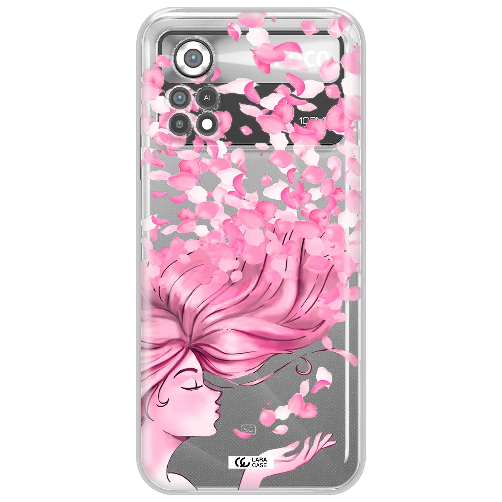 Sakura Leaves Hair Xiaomi Poco X4 Pro Clear TPU Case