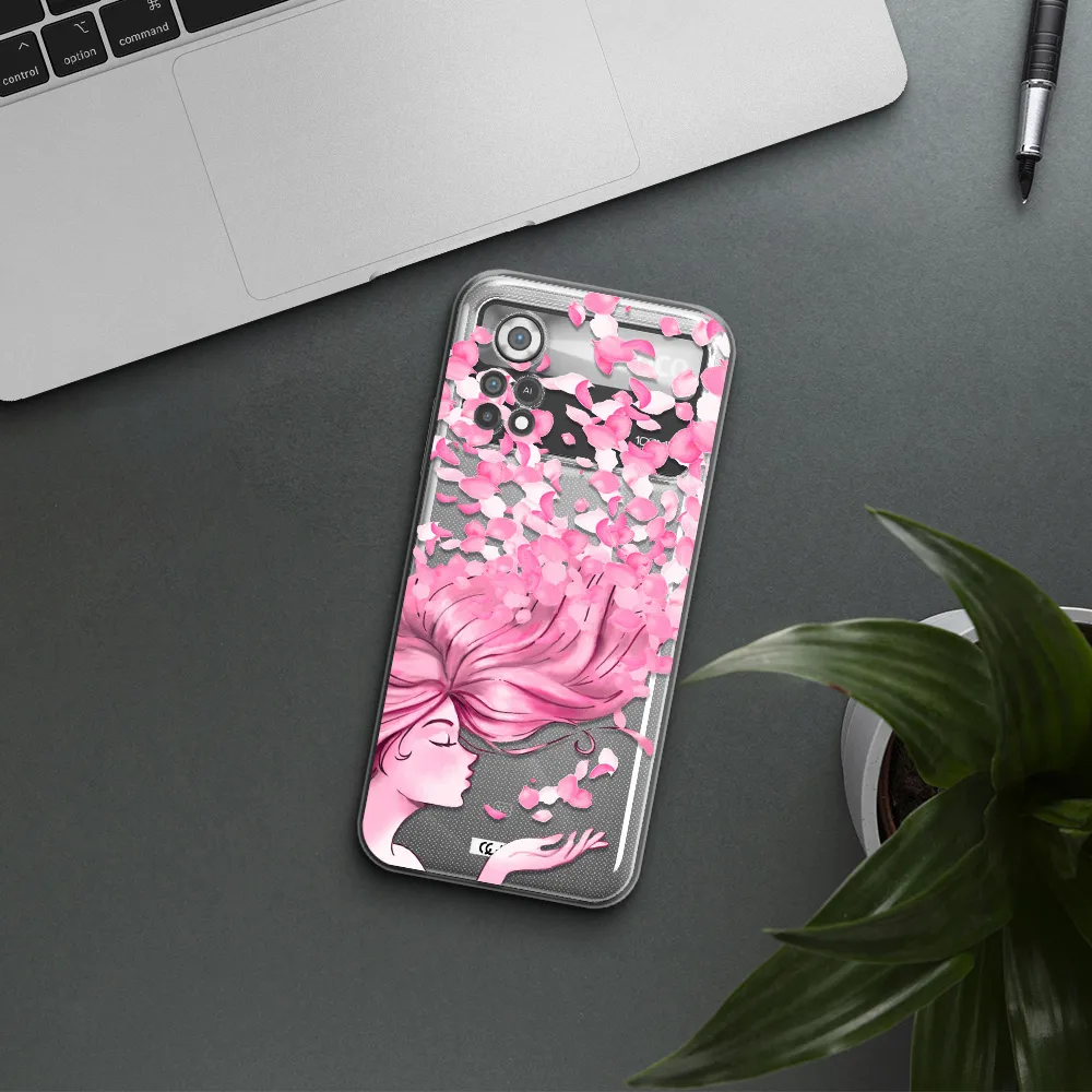 Sakura Leaves Hair Xiaomi Poco X4 Pro Clear TPU Case