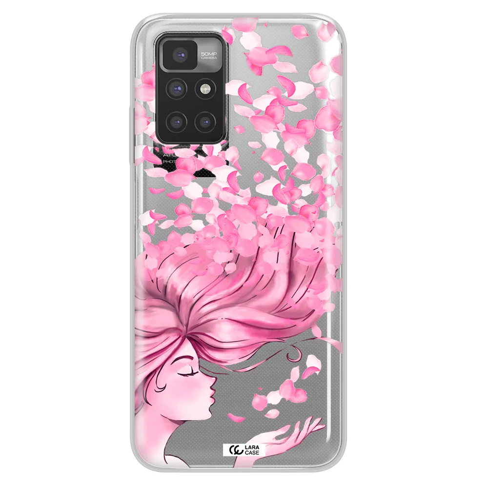 Sakura Leaves Hair Xiaomi Redmi 10 Clear TPU Case