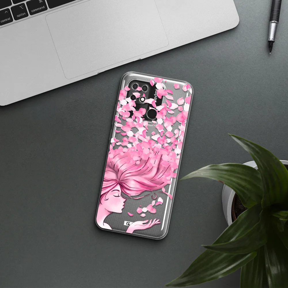 Sakura Leaves Hair Xiaomi Redmi 10C Clear TPU Case