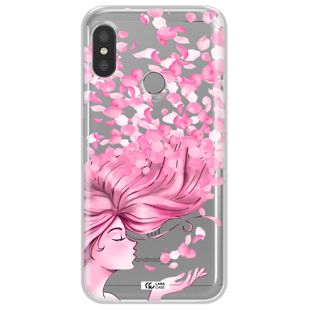 Sakura Leaves Hair Xiaomi Redmi 6 Pro Clear TPU Case