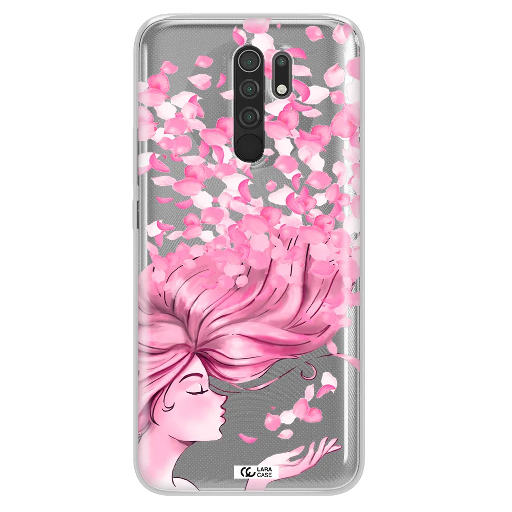 Sakura Leaves Hair Xiaomi Redmi 9 Clear TPU Case