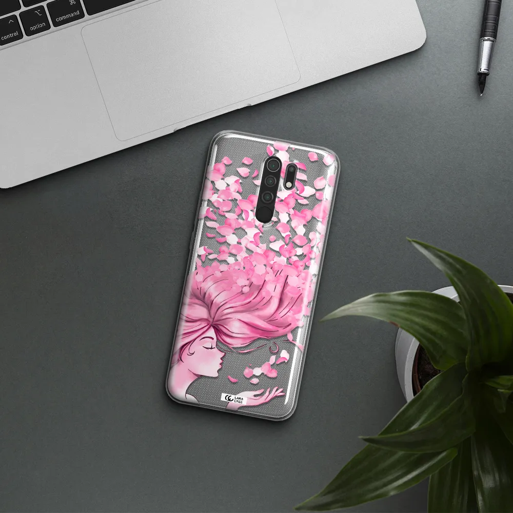 Sakura Leaves Hair Xiaomi Redmi 9 Clear TPU Case