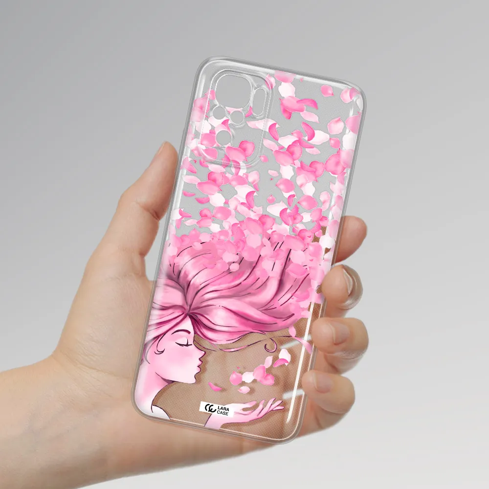 Sakura Leaves Hair Xiaomi Redmi Note 10S Clear Tpu Case