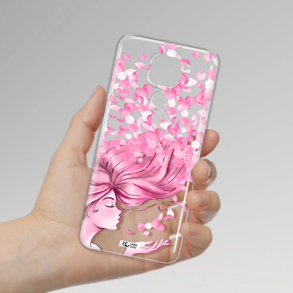 Sakura Leaves Hair Xiaomi Redmi Note 9 Clear TPU Case