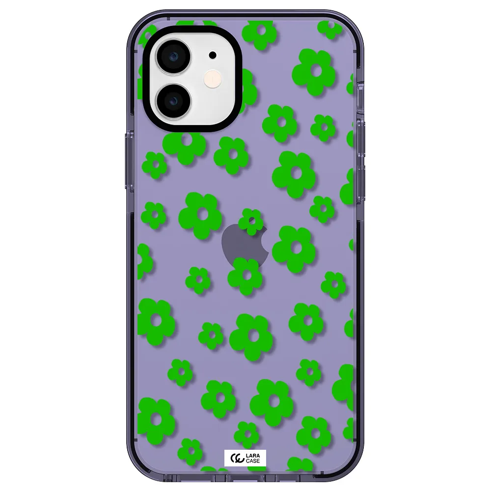 Five Petal Green Flower Apple iPhone 11 impact Lilac Case