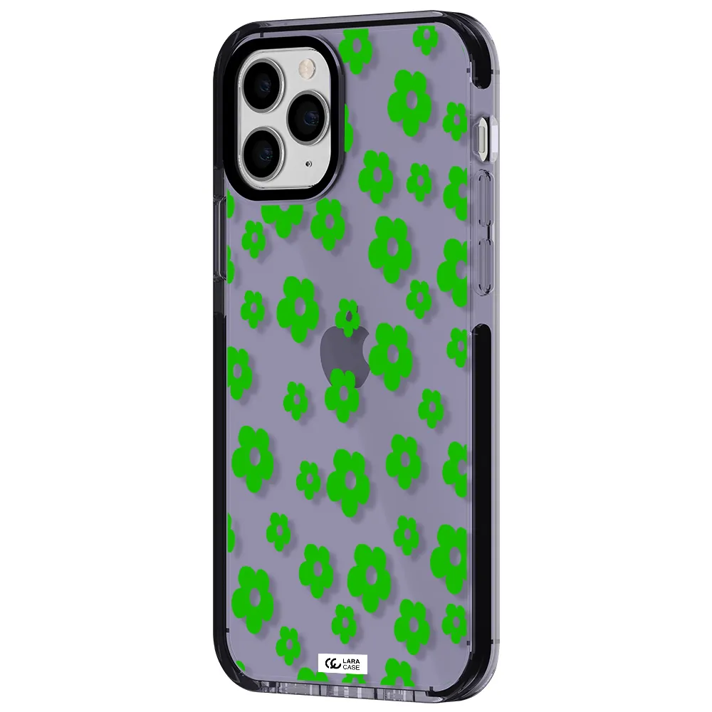 Five Petal Green Flower Apple iPhone 11 pro impact Lilac Case