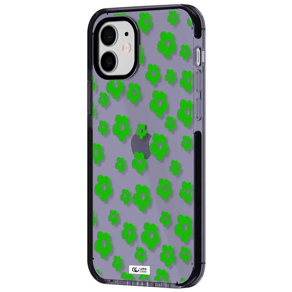 Five Petal Green Flower Apple iPhone 12 impact Lilac Case