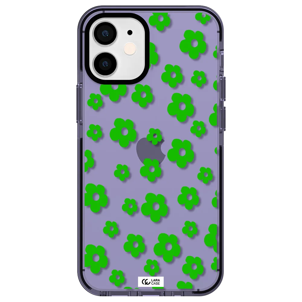 Five Petal Green Flower Apple iPhone 12 mini impact Lilac Case