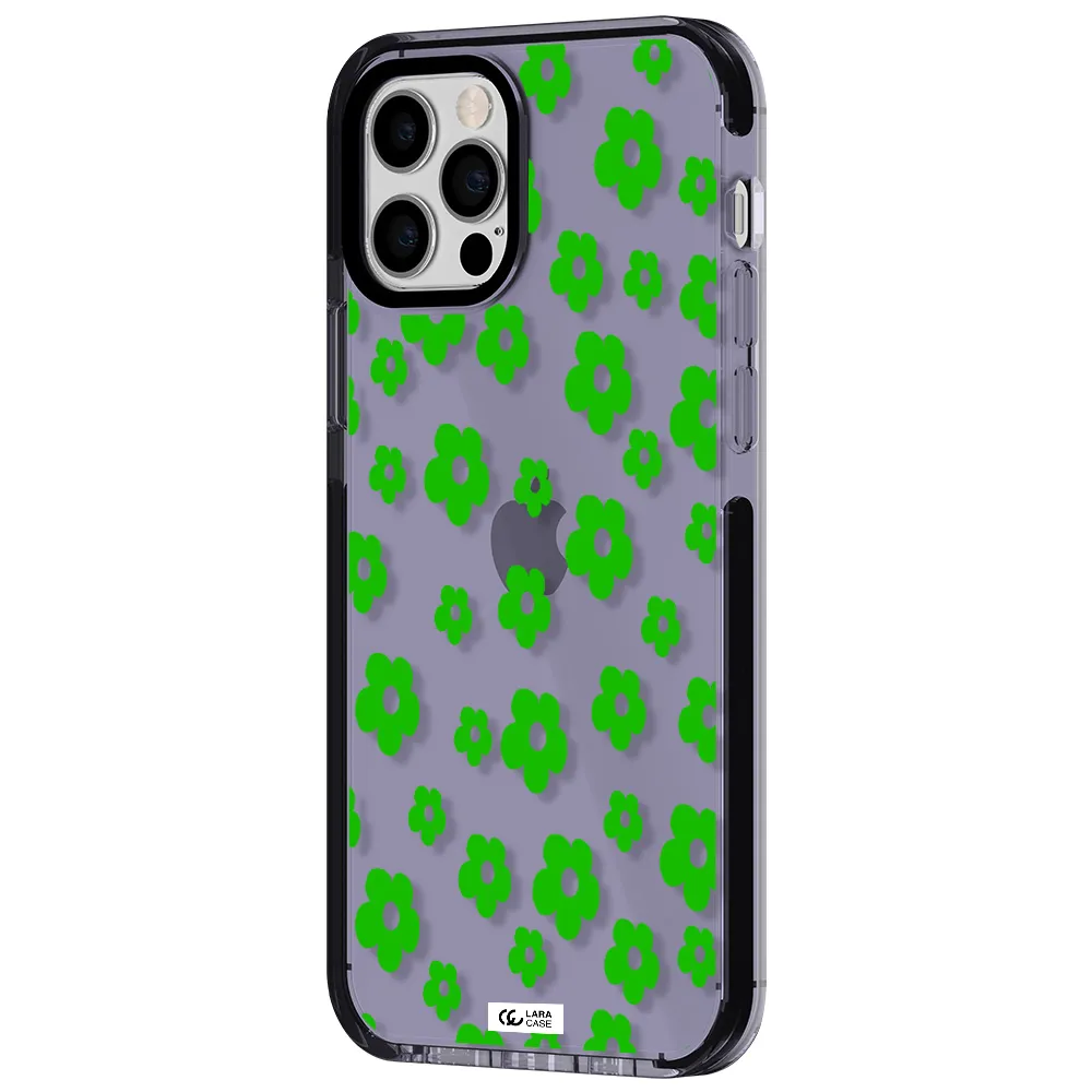 Five Petal Green Flower Apple iPhone 12 pro impact Lilac Case