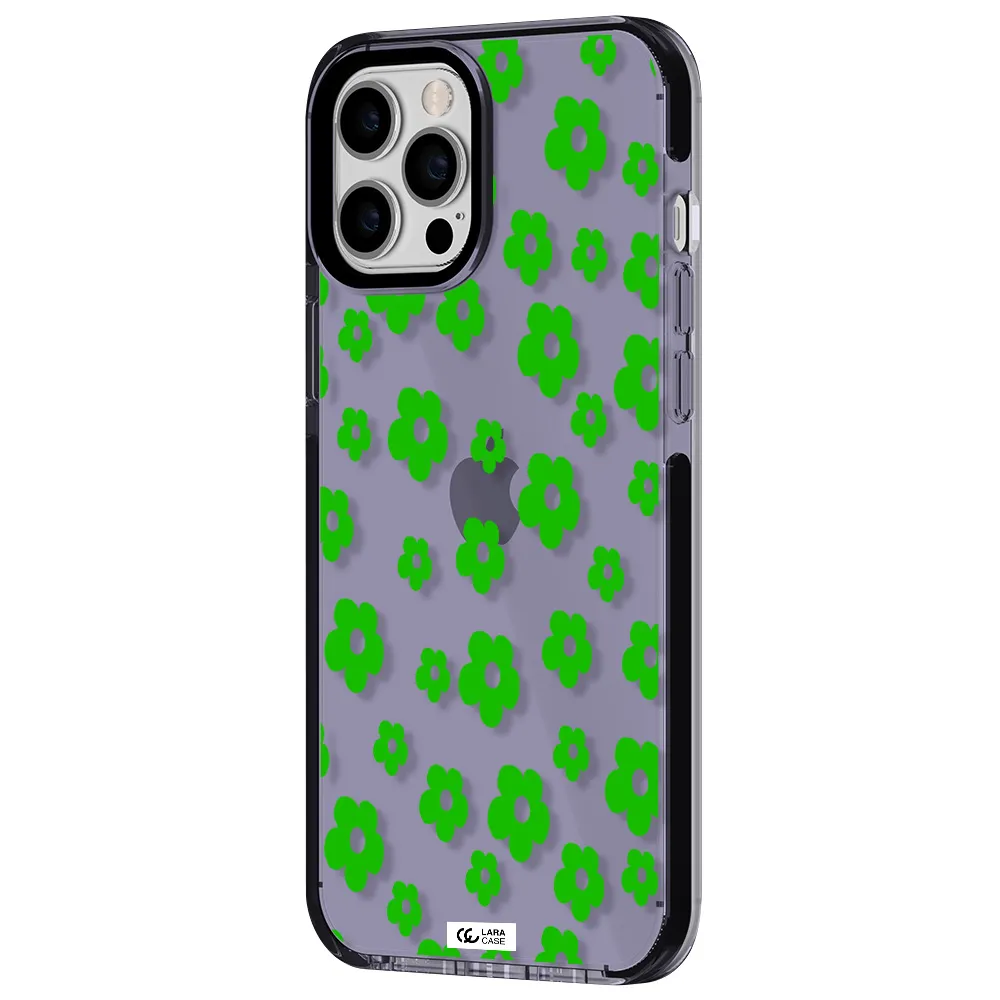 Five Petal Green Flower Apple iPhone 12 pro max impact Lilac Case