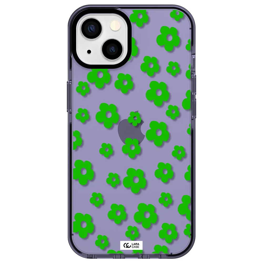 Five Petal Green Flower Apple iPhone 13 impact Lilac Case