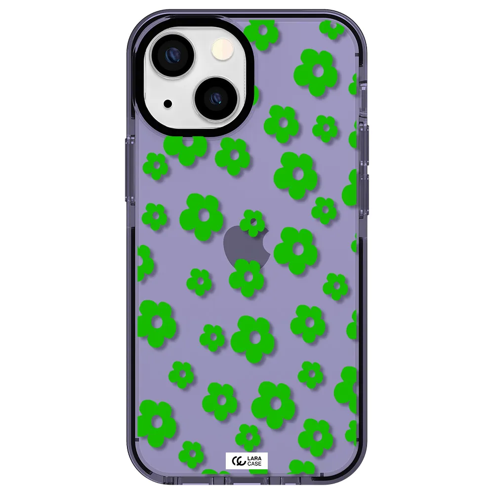 Five Petal Green Flower Apple iPhone 13 mini impact Lilac Case