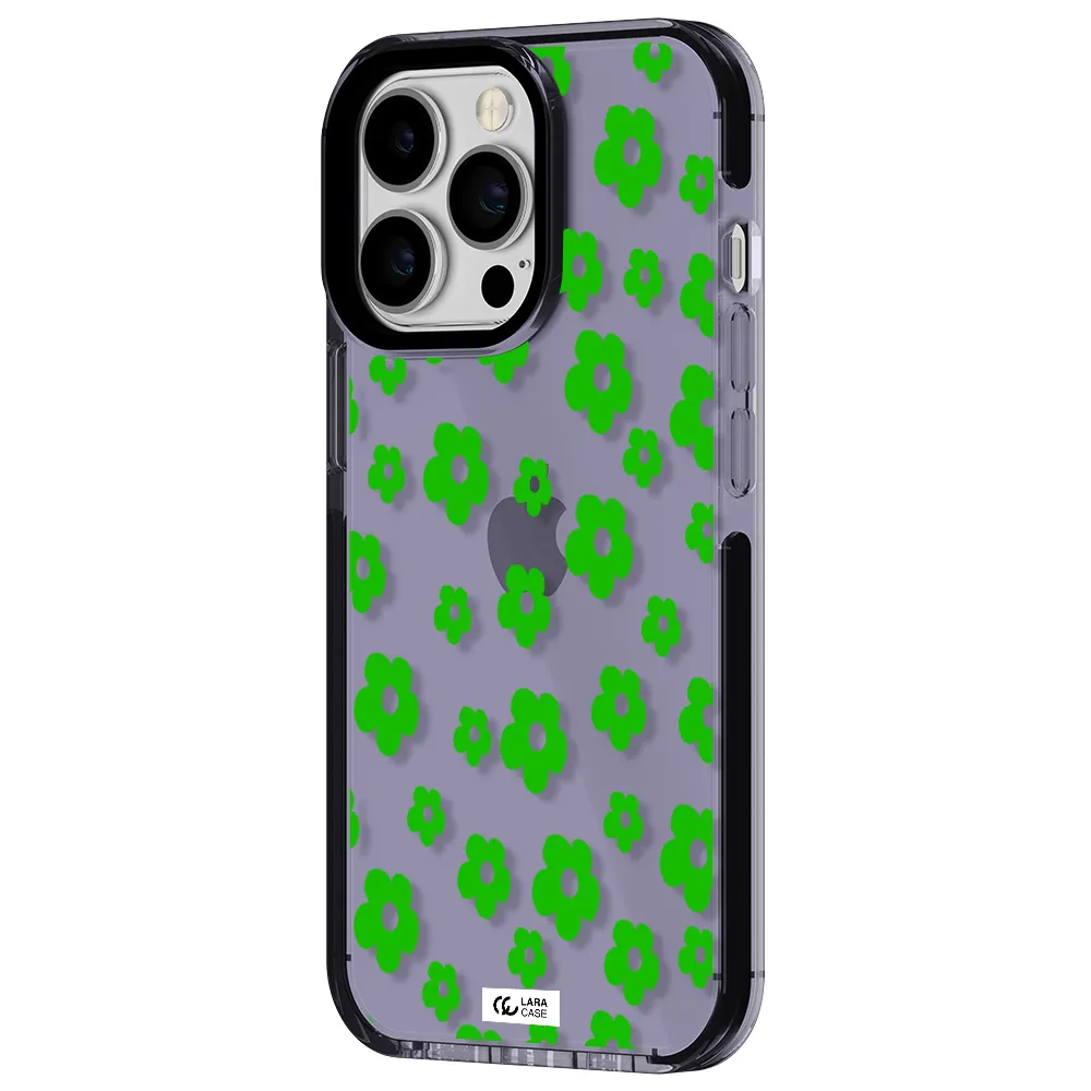 Five Petal Green Flower Apple iPhone 13 Pro impact Lilac Case