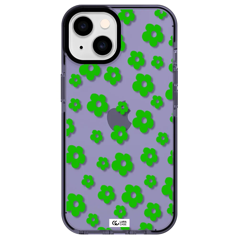 Five Petal Green Flower Apple iPhone 14 impact Lilac Case