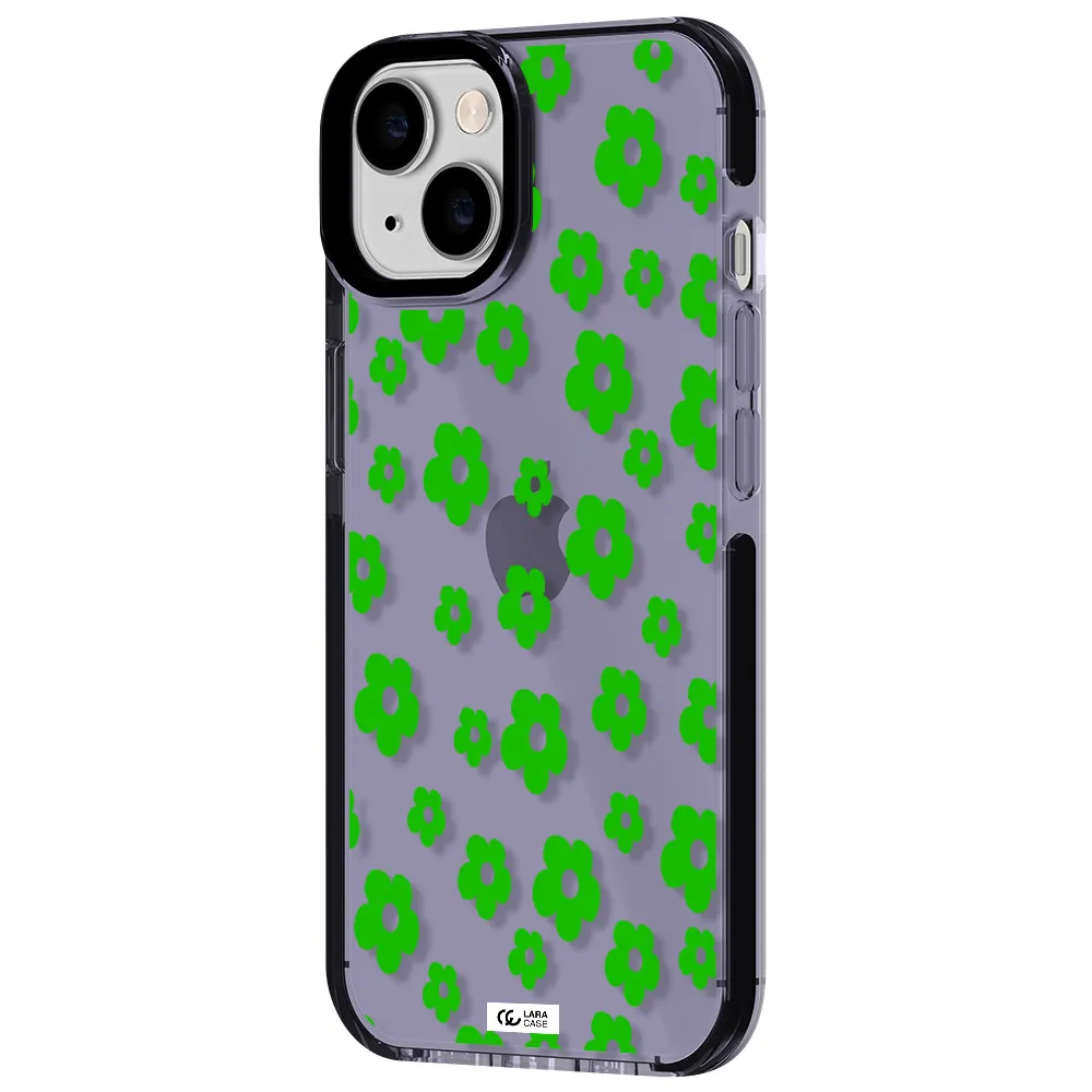 Five Petal Green Flower Apple iPhone 14 impact Lilac Case