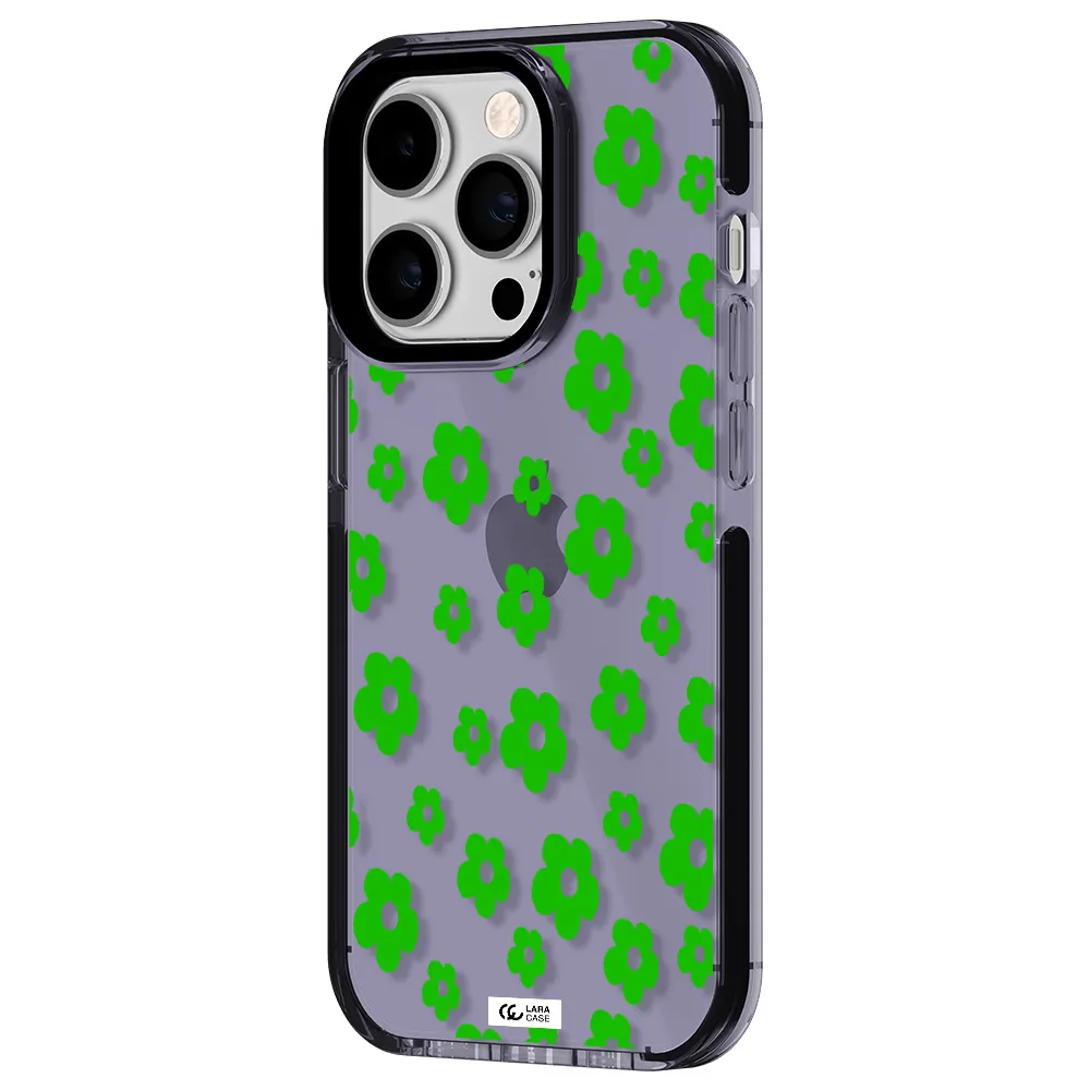 Five Petal Green Flower Apple iPhone 14 pro impact Lilac Case