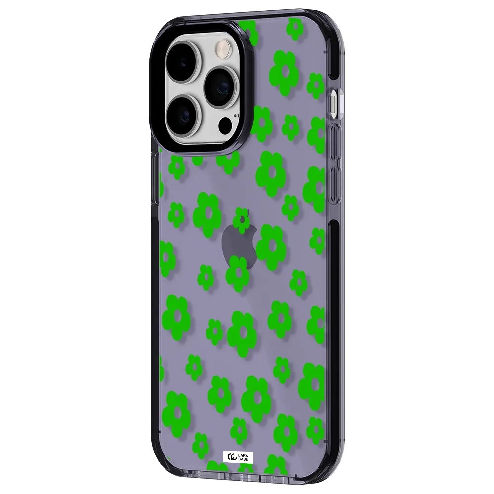 Five Petal Green Flower Apple iPhone 14 pro max impact Lilac Case
