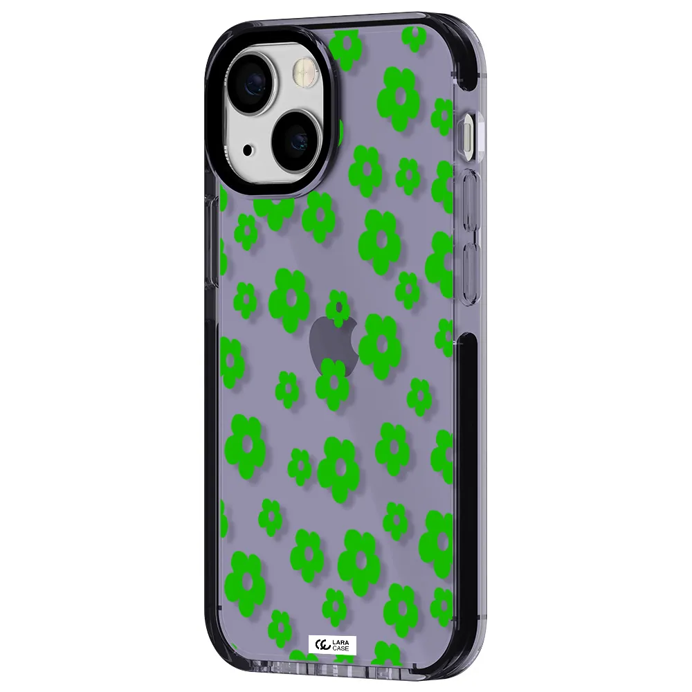 Five Petal Green Flower Apple iPhone 15 impact Lilac Case