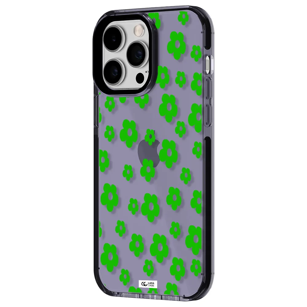 Five Petal Green Flower Apple iPhone 15 Pro Max impact Lilac Case