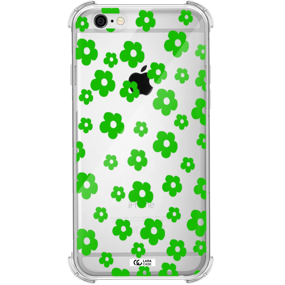 Five Petal Green Flower Apple iPhone 6 Clear PC Case