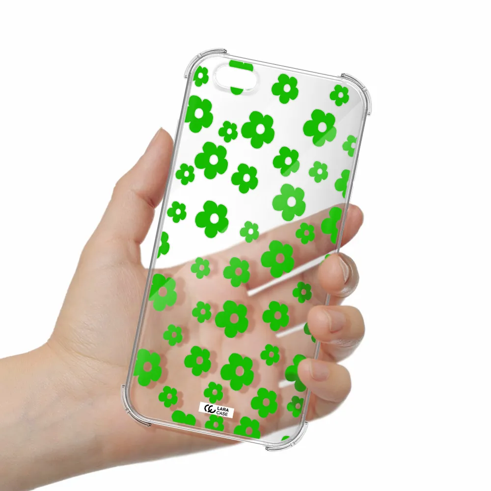 Five Petal Green Flower Apple iPhone 6S Clear PC Case