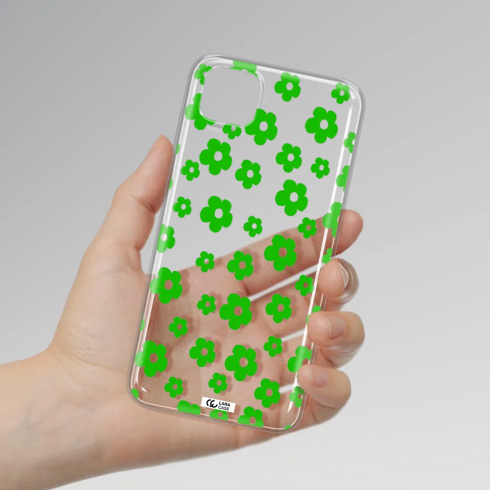 Five Petal Green Flower Huawei Honor 9S Clear TPU Case