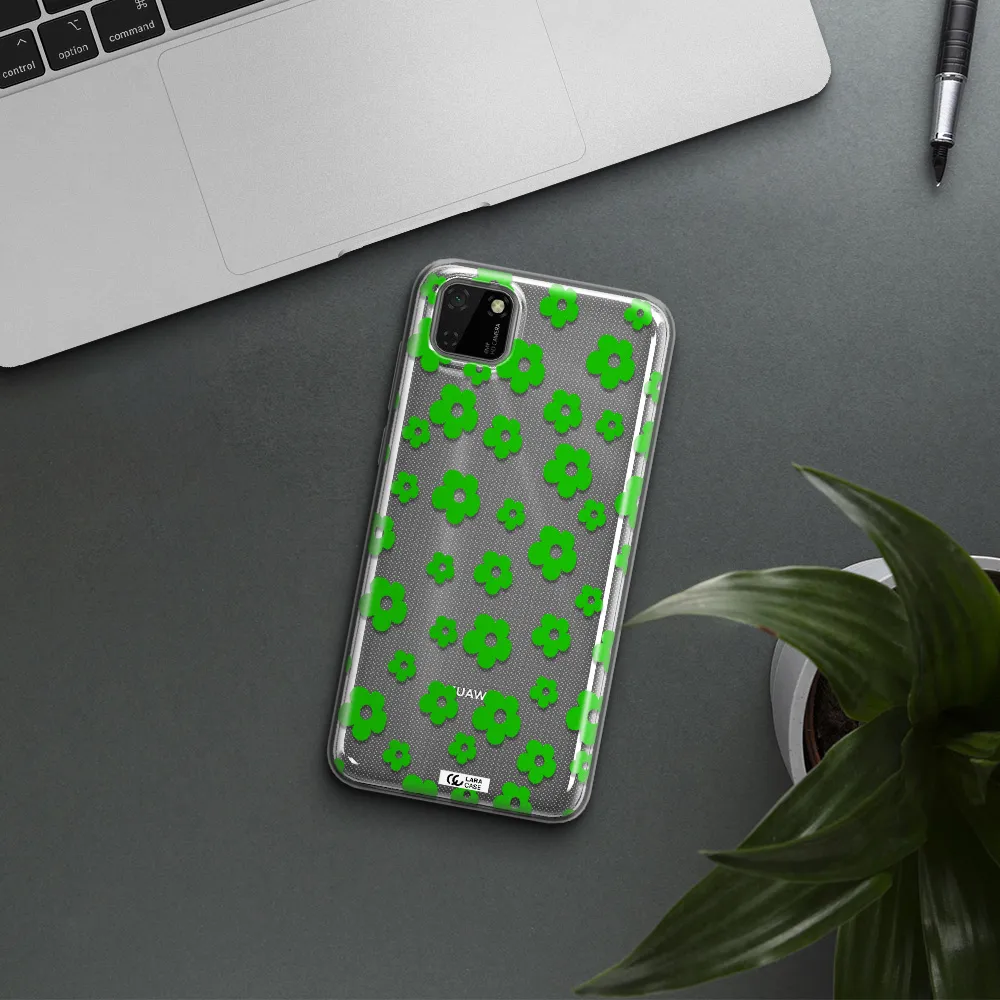 Five Petal Green Flower Huawei Honor 9S Clear TPU Case