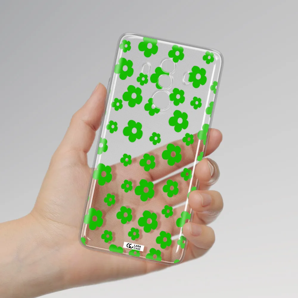 Five Petal Green Flower Huawei Mate 10 Clear TPU Case