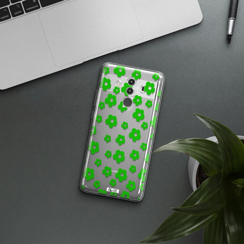 Five Petal Green Flower Huawei Mate 10 Clear TPU Case