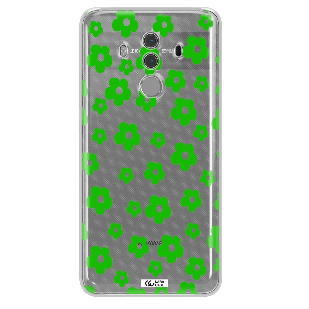 Five Petal Green Flower Huawei Mate 10 Pro Clear TPU Case