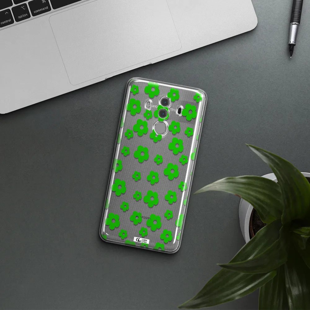 Five Petal Green Flower Huawei Mate 10 Pro Clear TPU Case